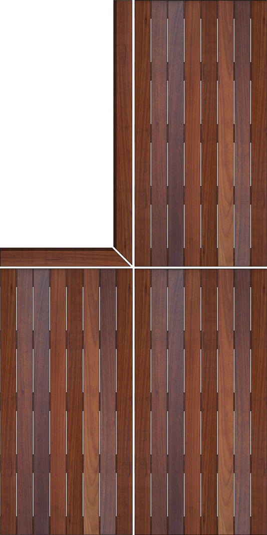 24 x 48 Deck Tile Edge Trim - Inside Corner Right Set
